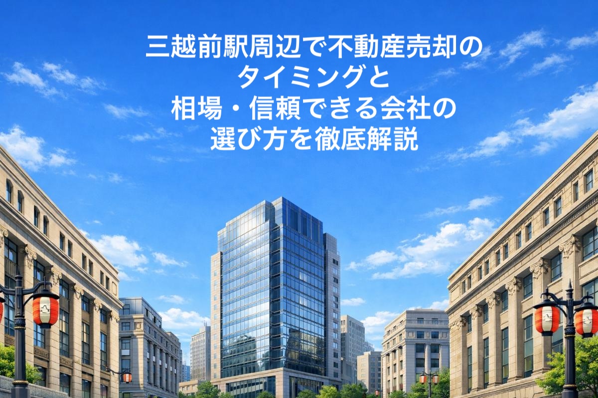 三越前駅周辺で不動産売却のタイミングと相場・信頼できる会社の選び方を徹底解説