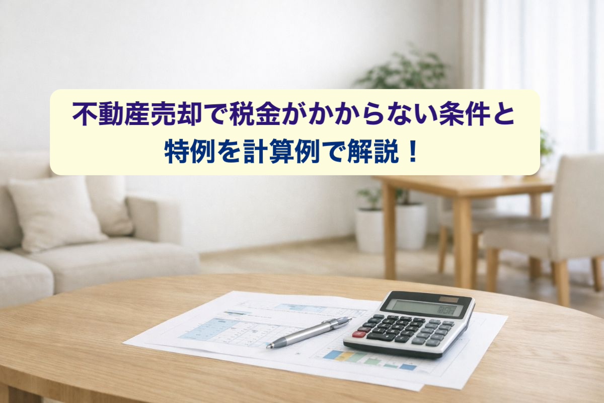 不動産売却で税金がかからない条件と特例を計算例で解説！