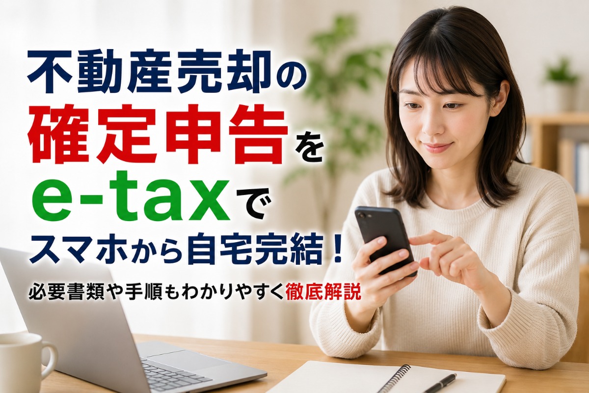 不動産売却の確定申告をe-taxでスマホから自宅完結！必要書類や手順もわかりやすく徹底解説