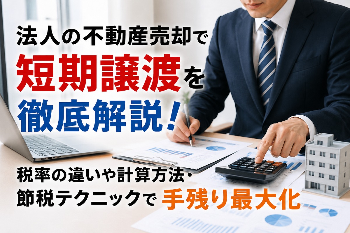 法人の不動産売却で短期譲渡を徹底解説！税率の違いや計算方法・節税テクニックで手残り最大化