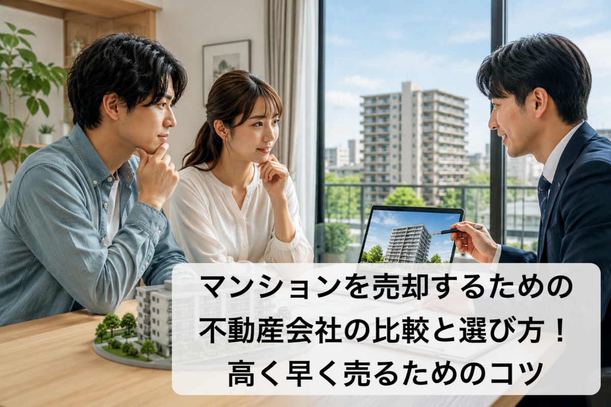 マンションを売却するための不動産会社の比較と選び方！高く早く売るためのコツ