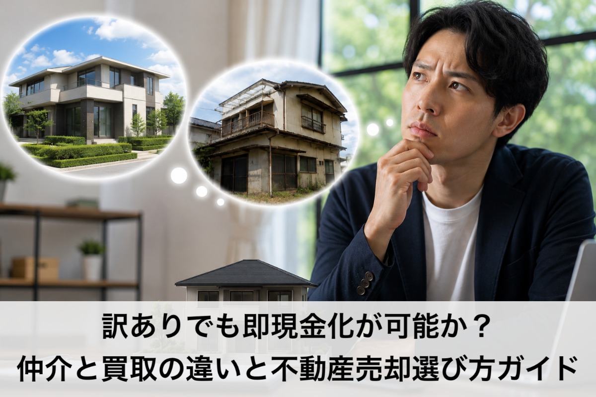 訳ありでも即現金化が可能か？仲介と買取の違いと不動産売却選び方ガイド